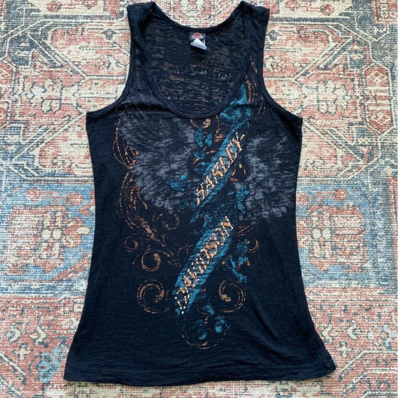 Harley-Davidson Tops - Harley Davidson Rhinestone Tank Top/Black/Size S